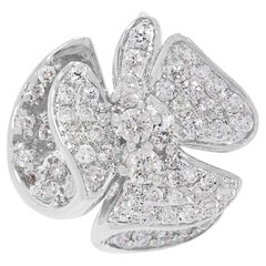 Beautiful 0.30ct Natural Diamond Floral Butterfly Pendant in 18k White Gold
