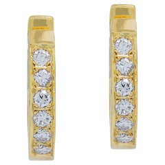 Beautiful 0.36ct Diamonds Hoop Earrings in 18K Yellow Gold