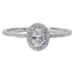 Beautiful 0.41ct Halo Ring in 18K White Gold