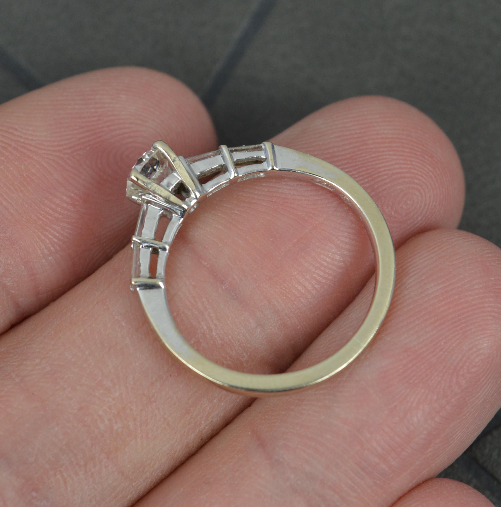Round Cut Beautiful 0.65 Carat Diamond and 18 Carat White Gold Engagement Ring