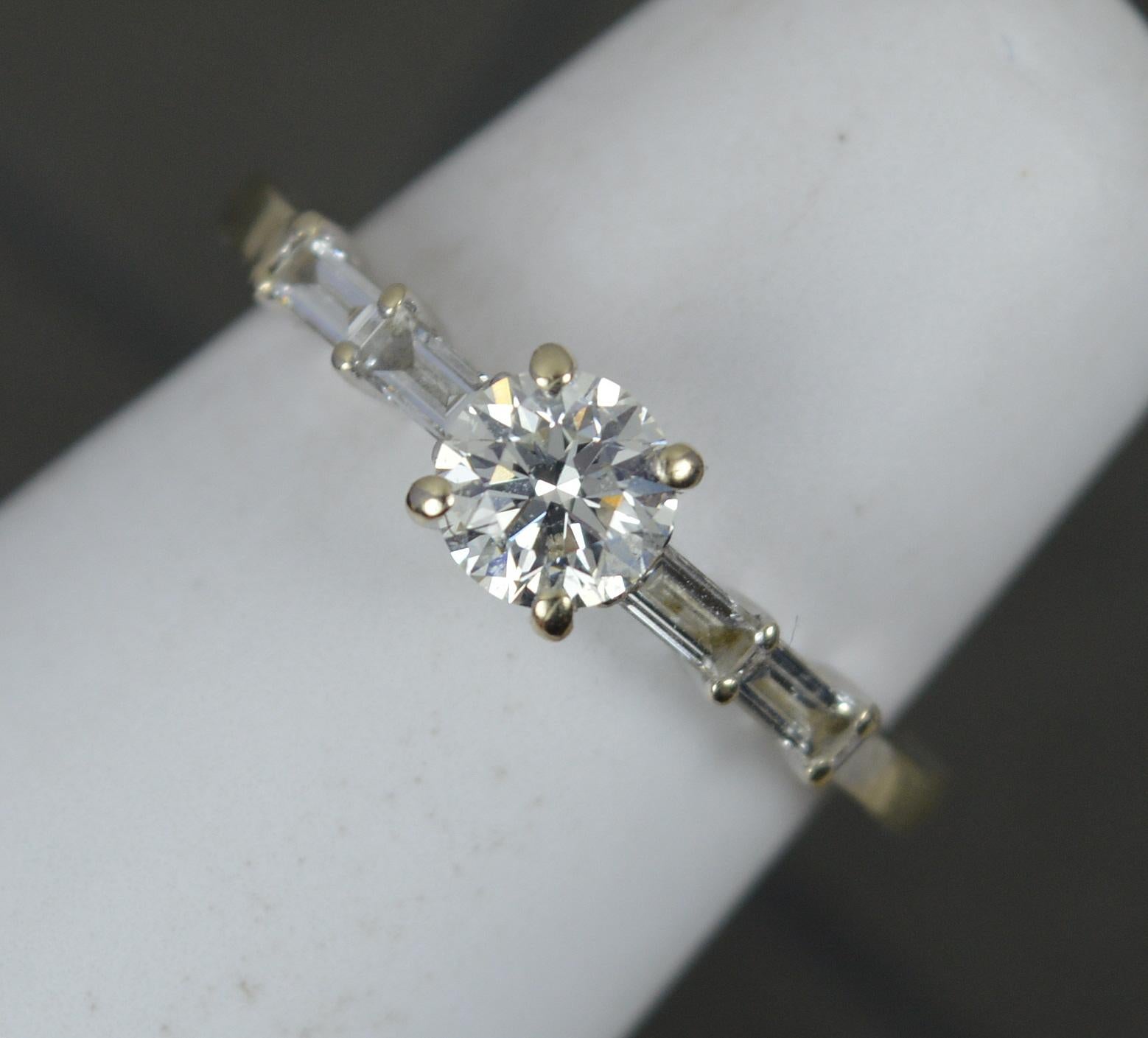 Beautiful 0.65 Carat Diamond and 18 Carat White Gold Engagement Ring 3