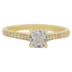 Beautiful 0.87ct Diamonds Pave Ring in 18k Yellow Gold - IGI Certified