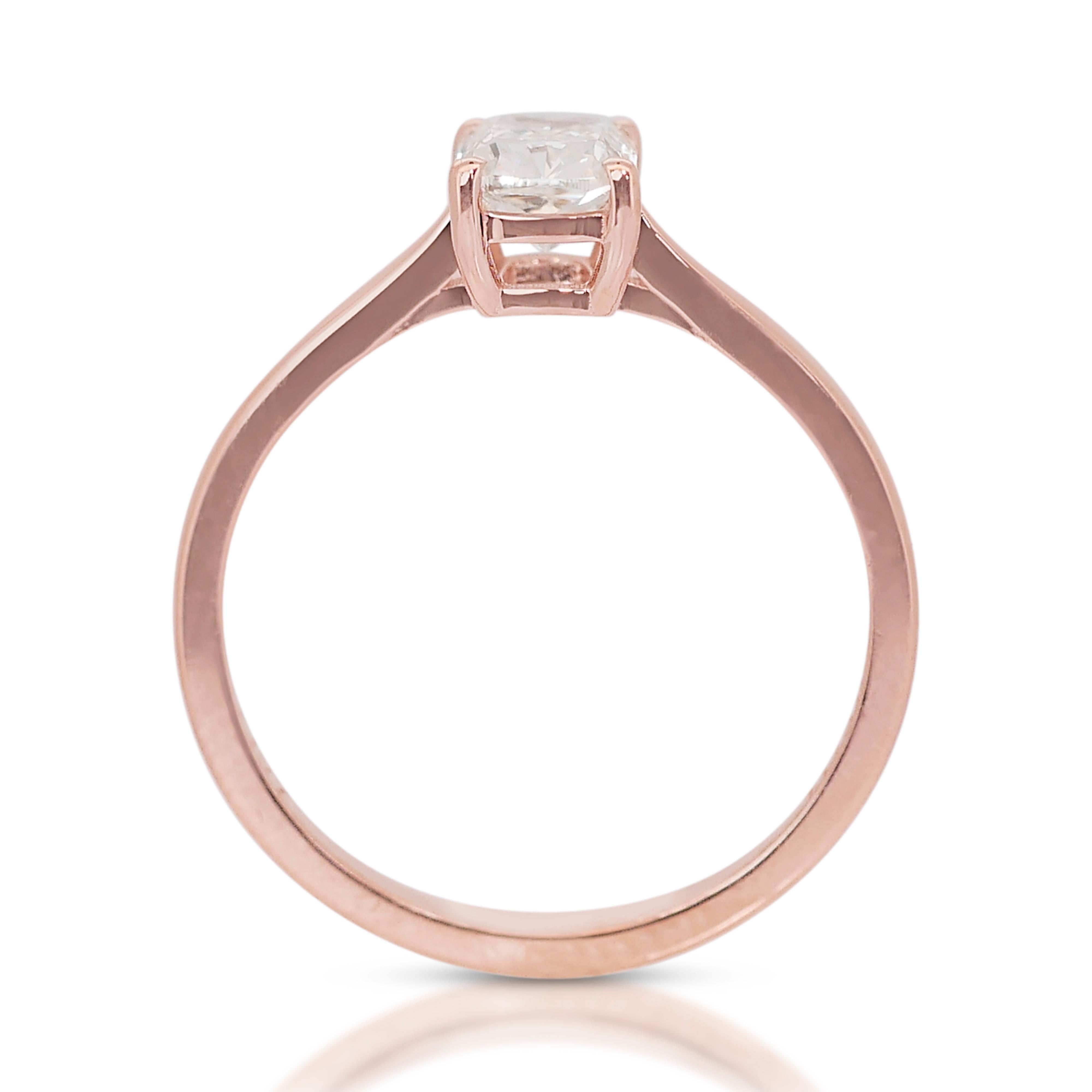 Schöner 0,90ct Diamant Solitär Ring in 18k Rose Gold - GIA zertifiziert im Angebot 1