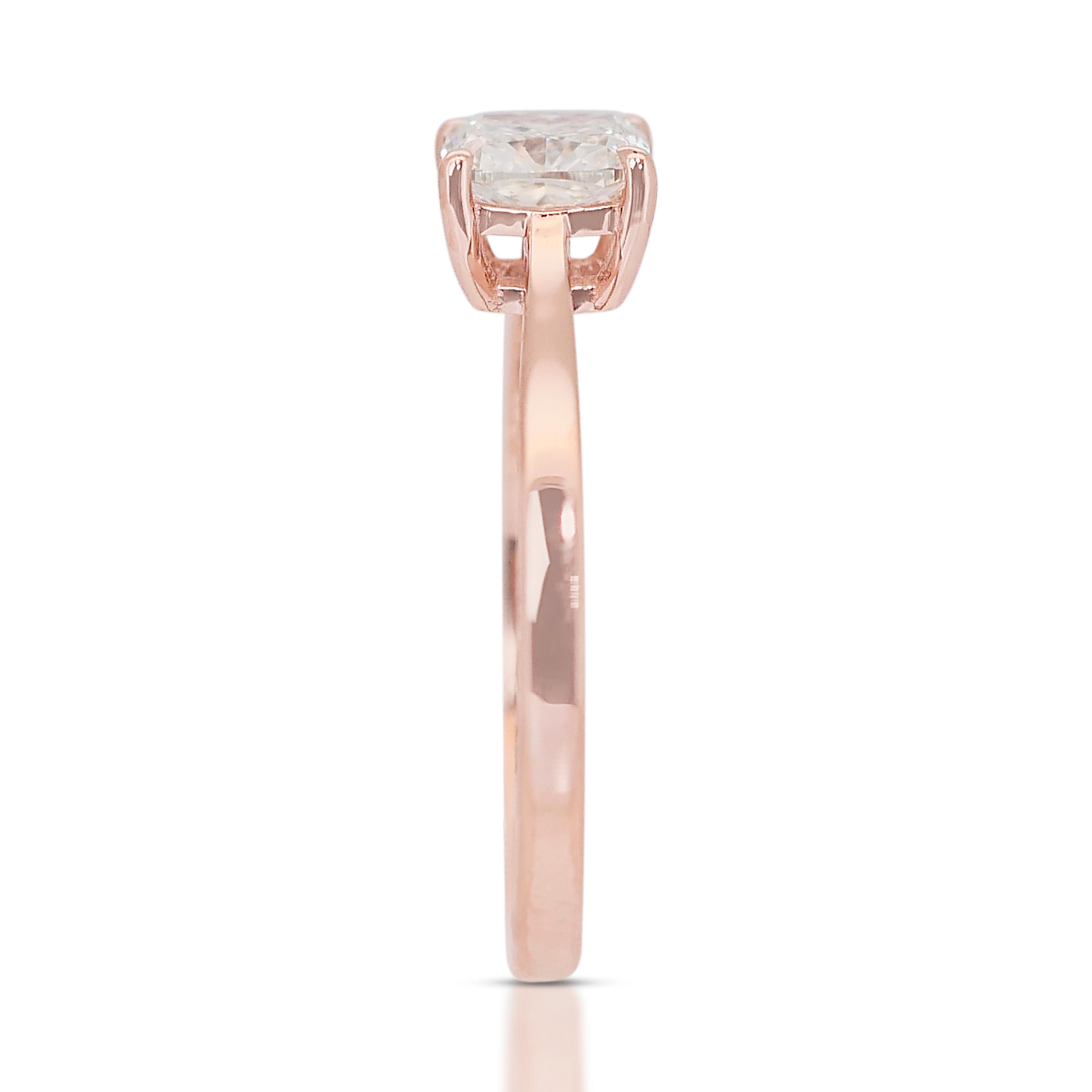 Schöner 0,90ct Diamant Solitär Ring in 18k Rose Gold - GIA zertifiziert im Angebot 2