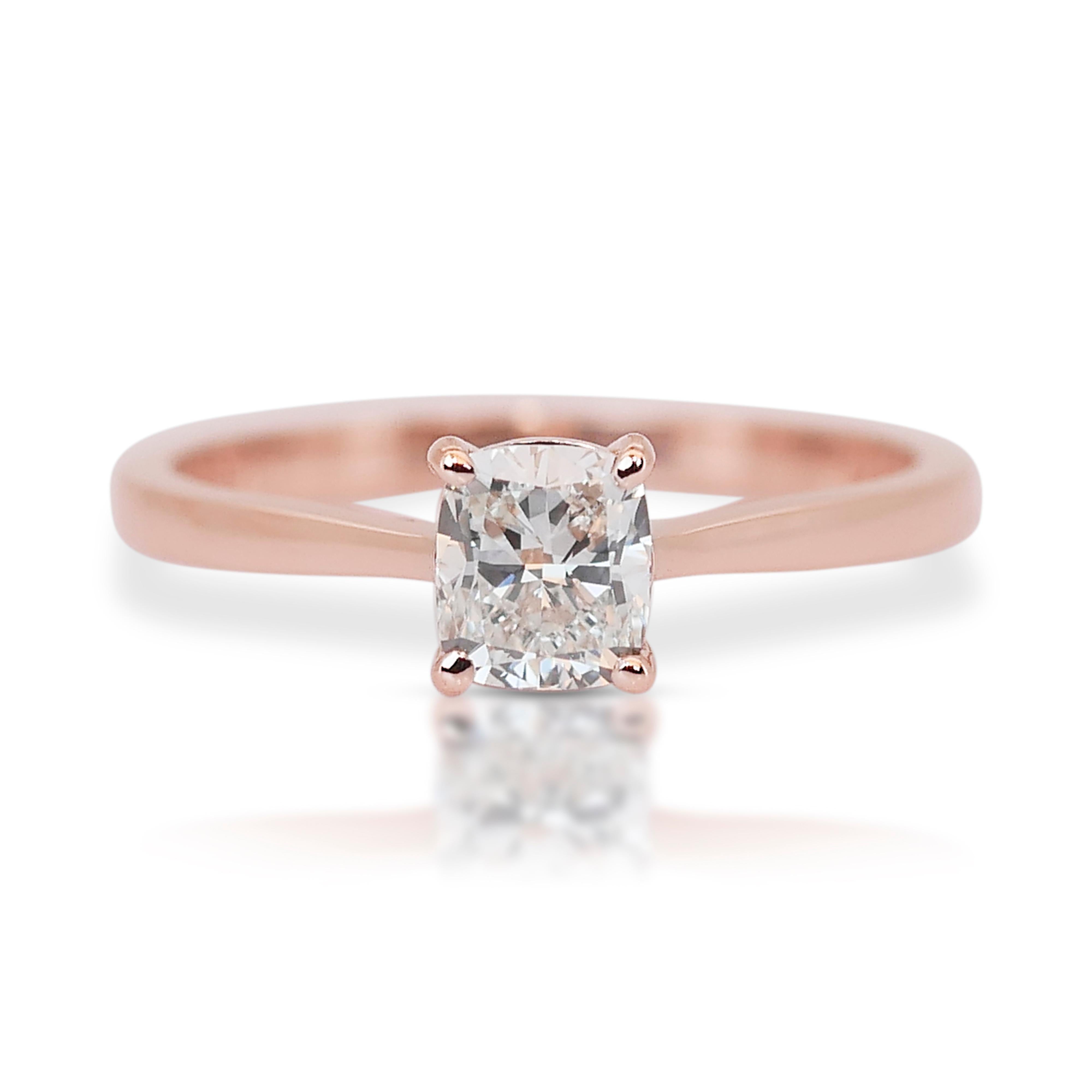 Schöner 0,90ct Diamant Solitär Ring in 18k Rose Gold - GIA zertifiziert im Angebot 3