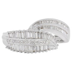 Beautiful 0.92ct Natural Diamond Cluster Ring in 18K White Gold