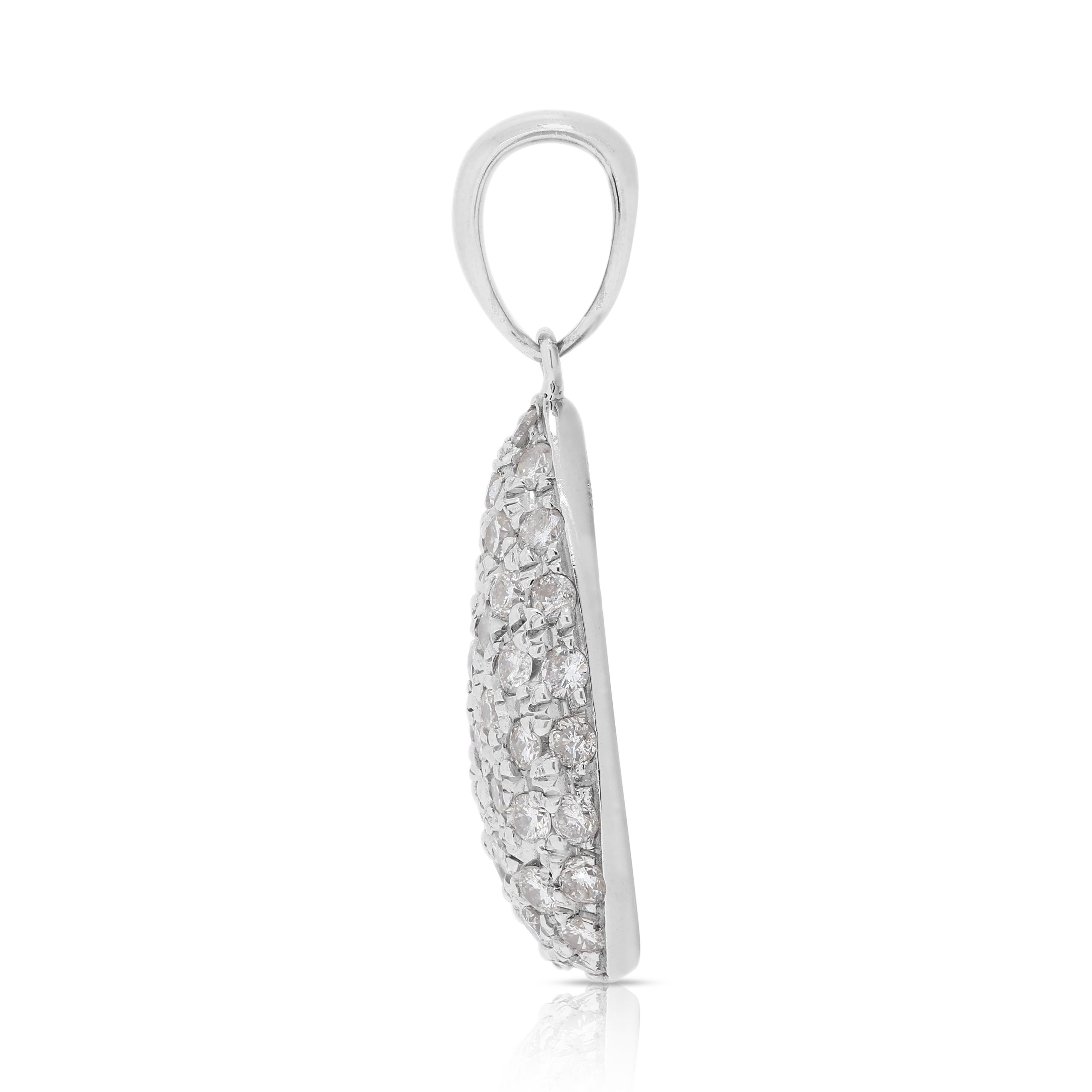Magnifique pendentif en or blanc 18 carats avec diamant naturel de 1 carat (chaîne non incluse) Pour femmes en vente