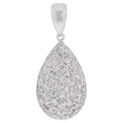 Beautiful 1 Carat Natural Diamond Pendant in 18K White Gold (Chain not Included)