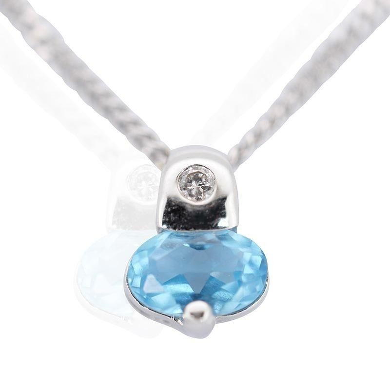 Women's or Men's Beautiful 1 ct. Oval Topaz Necklace For Sale