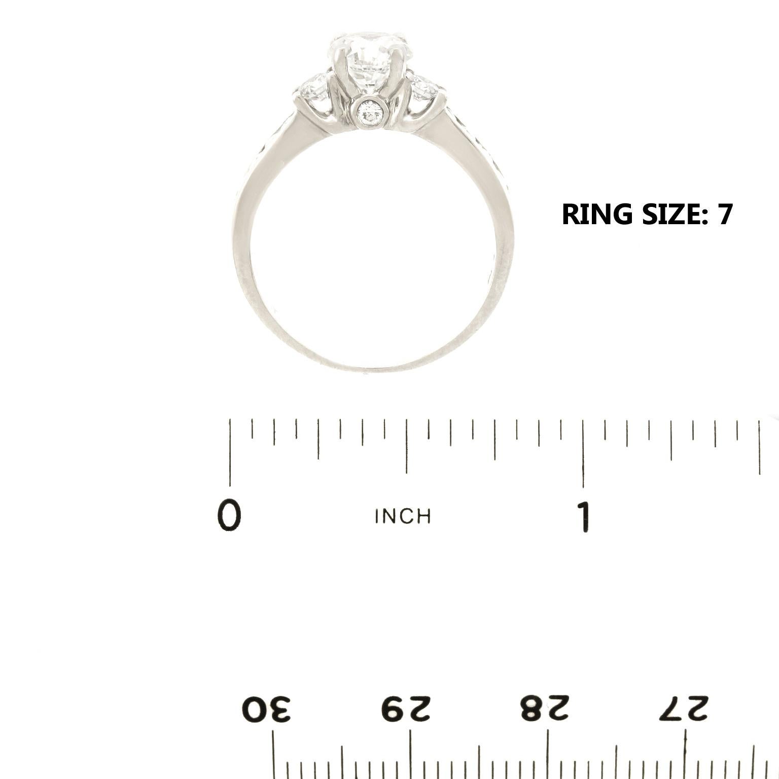 Beautiful 1.0 Carat Platinum Engagement Ring GIA Report 2