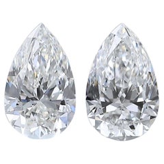 Beautiful 1.01ct Ideal Cut Pair of Pear-Shaped Diamonds - GIA Certified