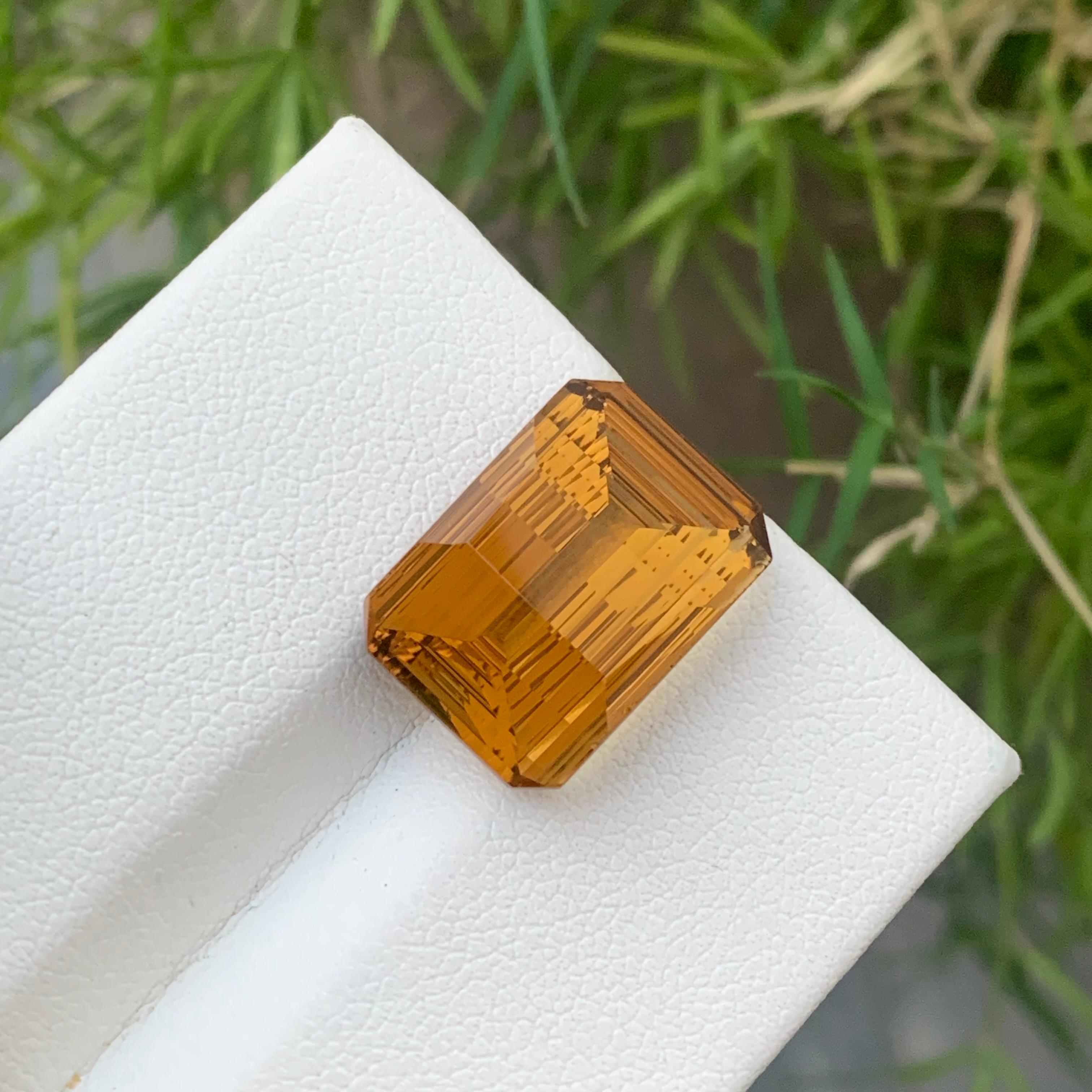 Arts and Crafts Beautiful 10.20 Carat Laser Cut Natural Loose Citrine Pixel Cut from Brazil Mine For Sale
