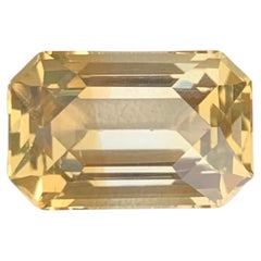 Beautiful 10.55 Carat Natural Loose Yellow Citrine Emerald Shape Gemstone