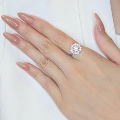 Bellissimo anello con diamante naturale da 1,15 carati in oro bianco 14 carati