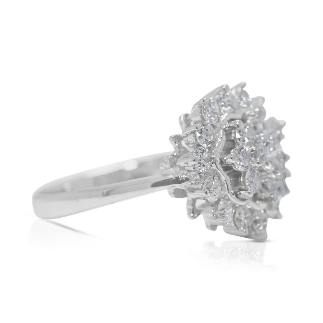 Round Cut Beautiful 1.15ct Natural Diamond Ring in 14K White Gold For Sale