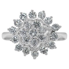 Beautiful 1.15ct Natural Diamond Ring in 14K White Gold