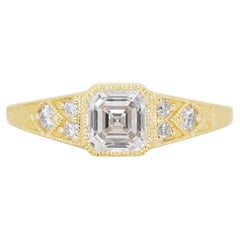 Magnifique bague pavée de diamants de 1,17 carat en or jaune 18 carats, certifiée GIA