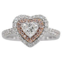 Beautiful 1.19ct Heart-shaped Diamond Ring in 18K White Gold