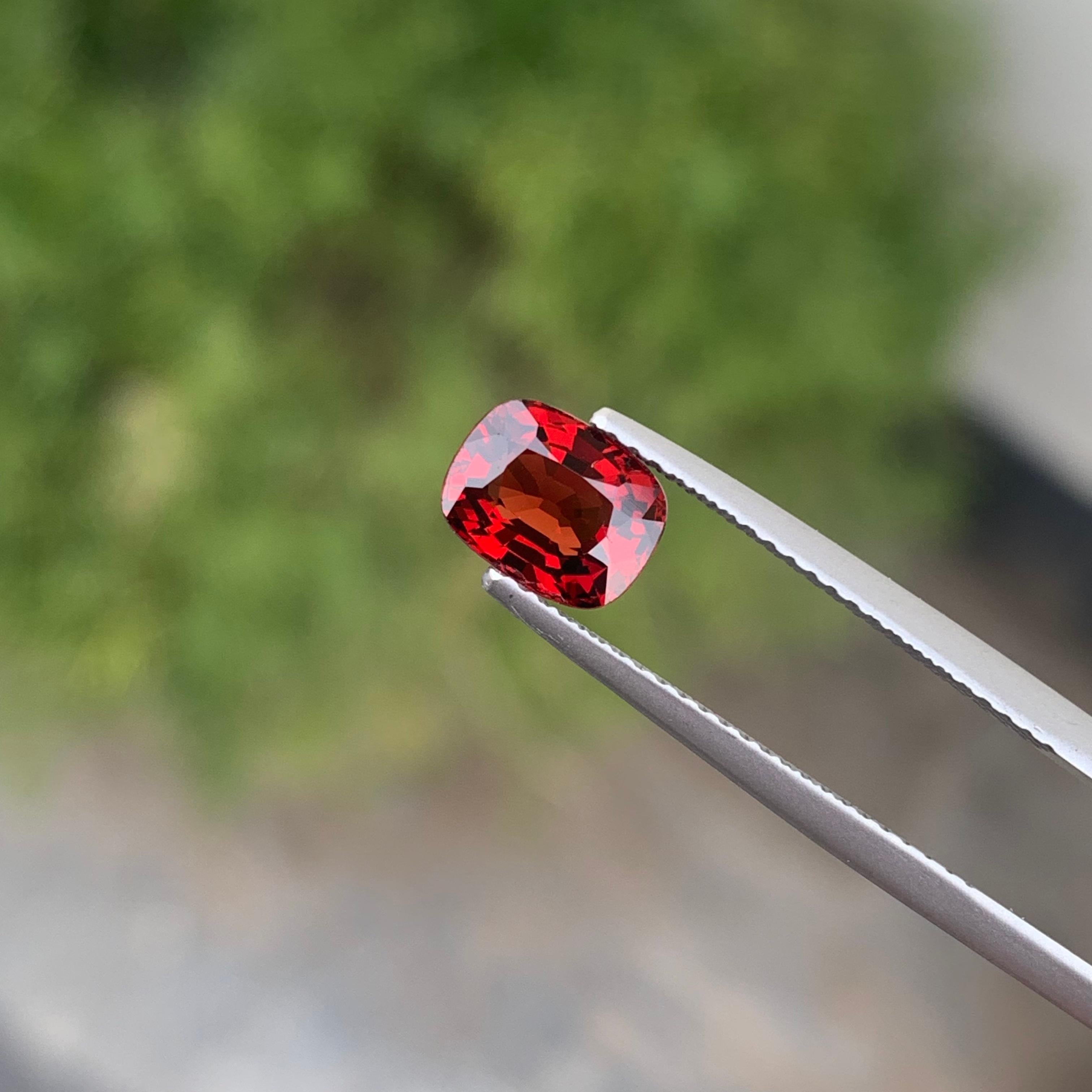 Beautiful 1.45 Carat Natural Loose Red Spinel From Burma Myanmar Cushion Shape For Sale 5