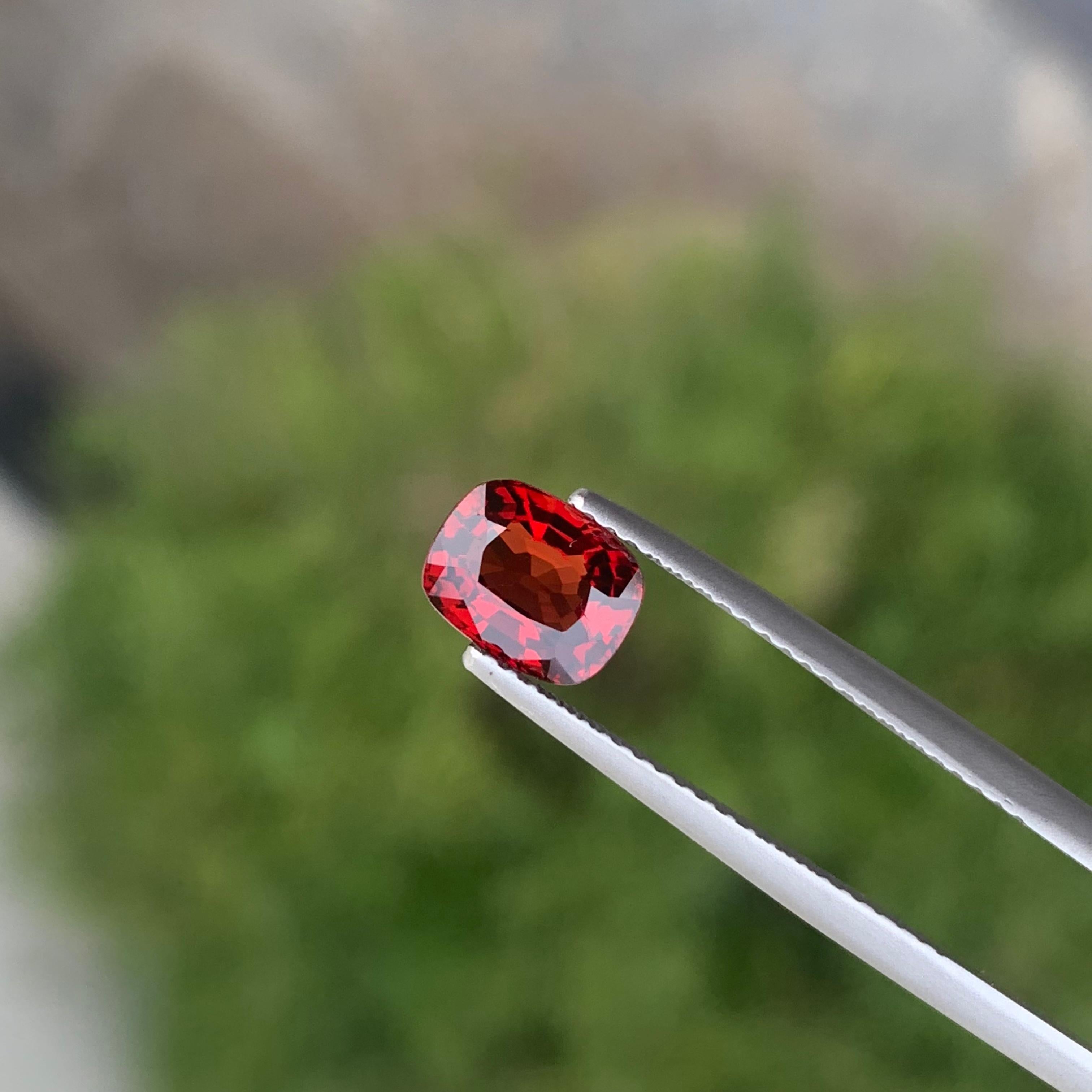 Beautiful 1.45 Carat Natural Loose Red Spinel From Burma Myanmar Cushion Shape For Sale 9