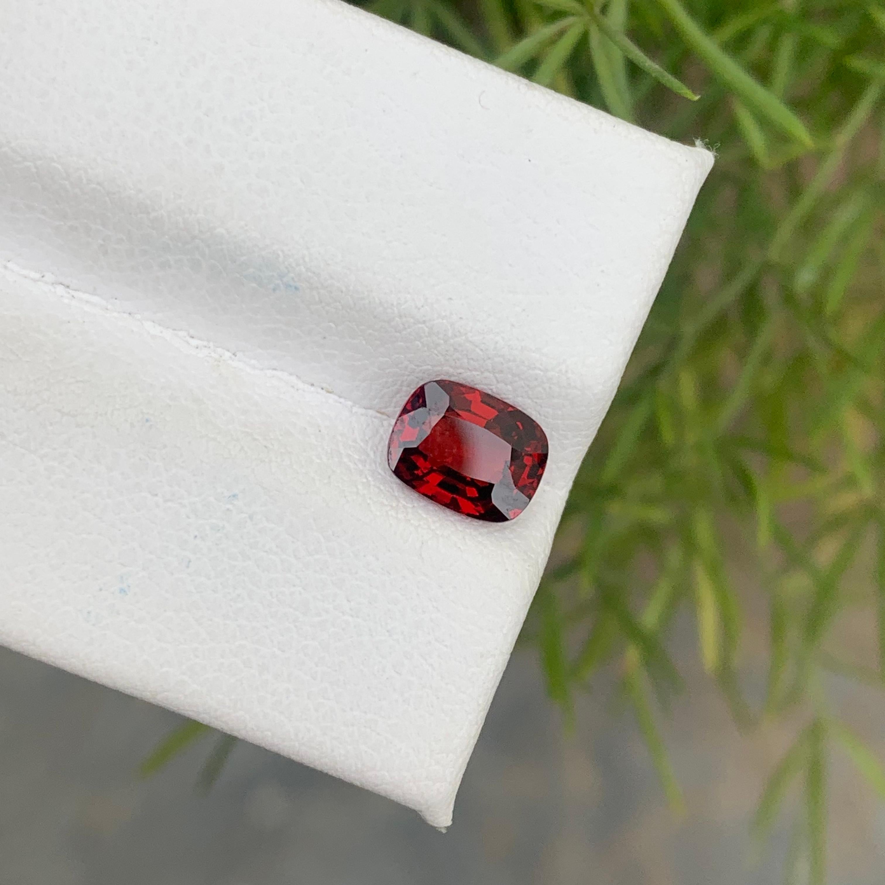 Arts and Crafts Beautiful 1.45 Carat Natural Loose Red Spinel From Burma Myanmar Cushion Shape For Sale