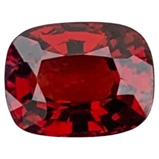 Beautiful 1.45 Carat Natural Loose Red Spinel From Burma Myanmar Cushion Shape For Sale
