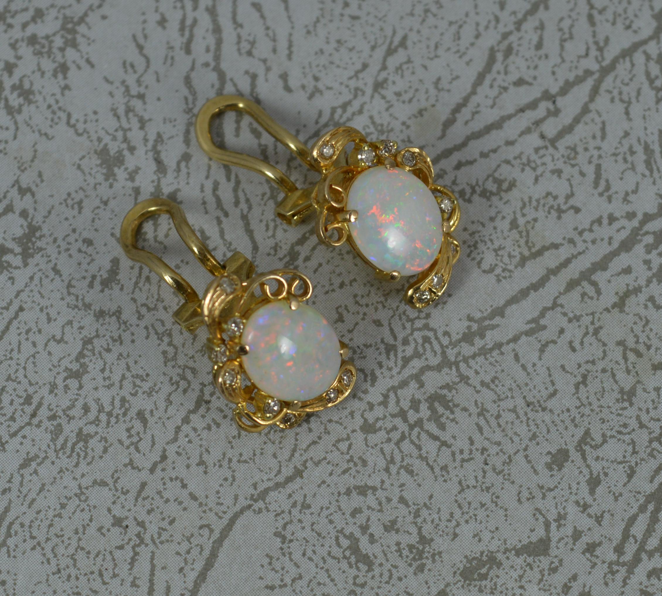opal clip on earrings