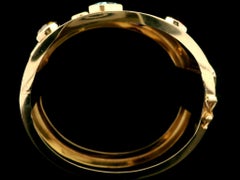Magnifique bracelet à charnières ouvertes et poli en or 14 carats, orné de pierres précieuses naturelles colorées