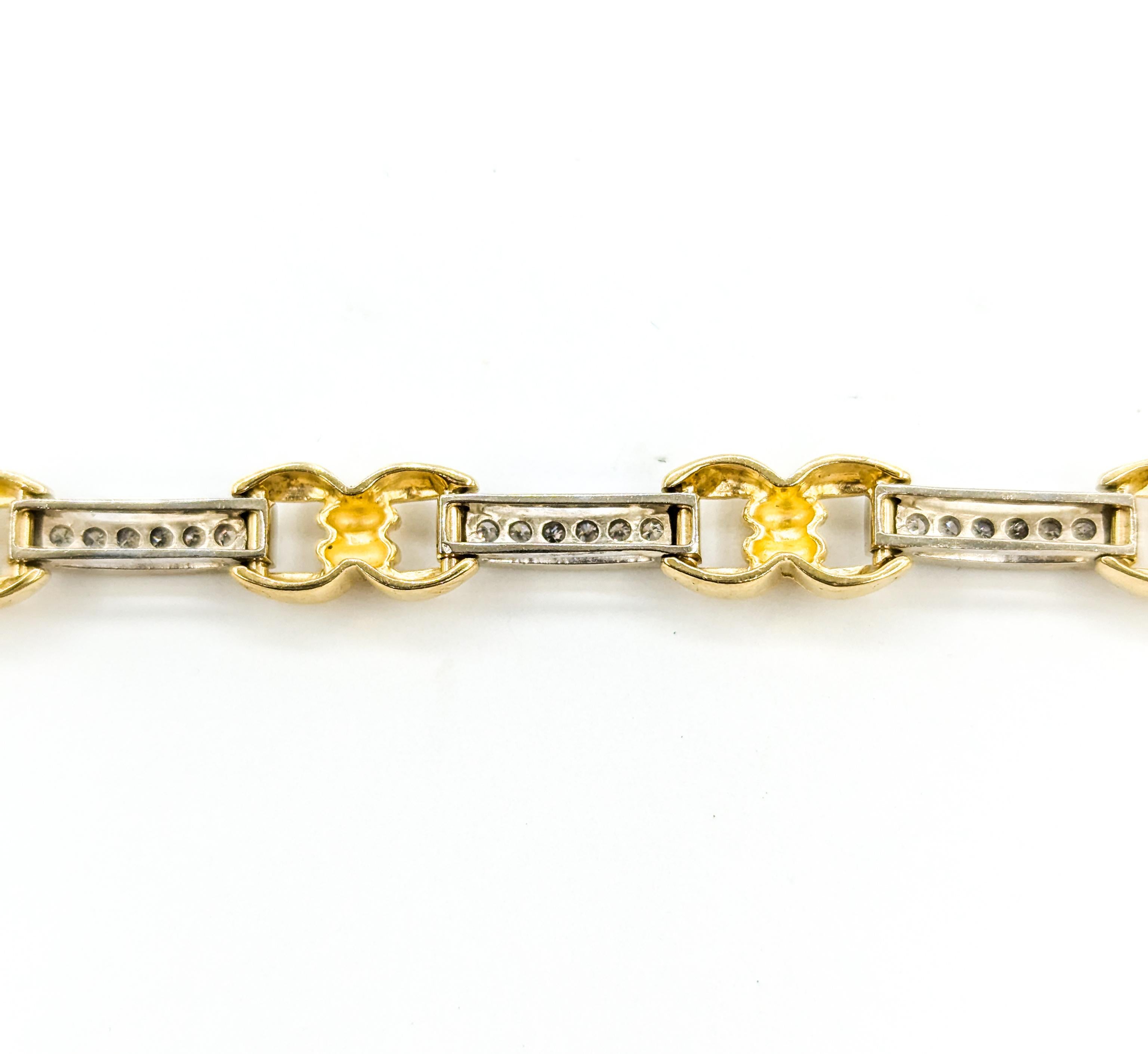 Beautiful 14k Two-Tone Diamond Tennis Bracelet

This exquisite Tennis Bracelet, crafted in 14k two-tone gold, showcases 1.0 carat total weight (ctw) of sparkling round diamonds. With SI2 clarity and G-H color, the diamonds are known for their
