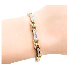 Magnifique bracelet tennis bicolore en diamants 14 carats