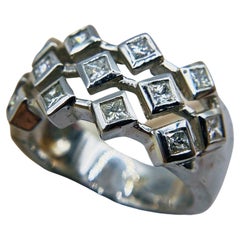 Beautiful 14K White Gold Diamond Cocktail Ring