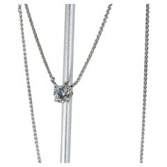 Beautiful 14K White Gold Necklace with 0.24 Ct Natural Diamond, AIG Cert