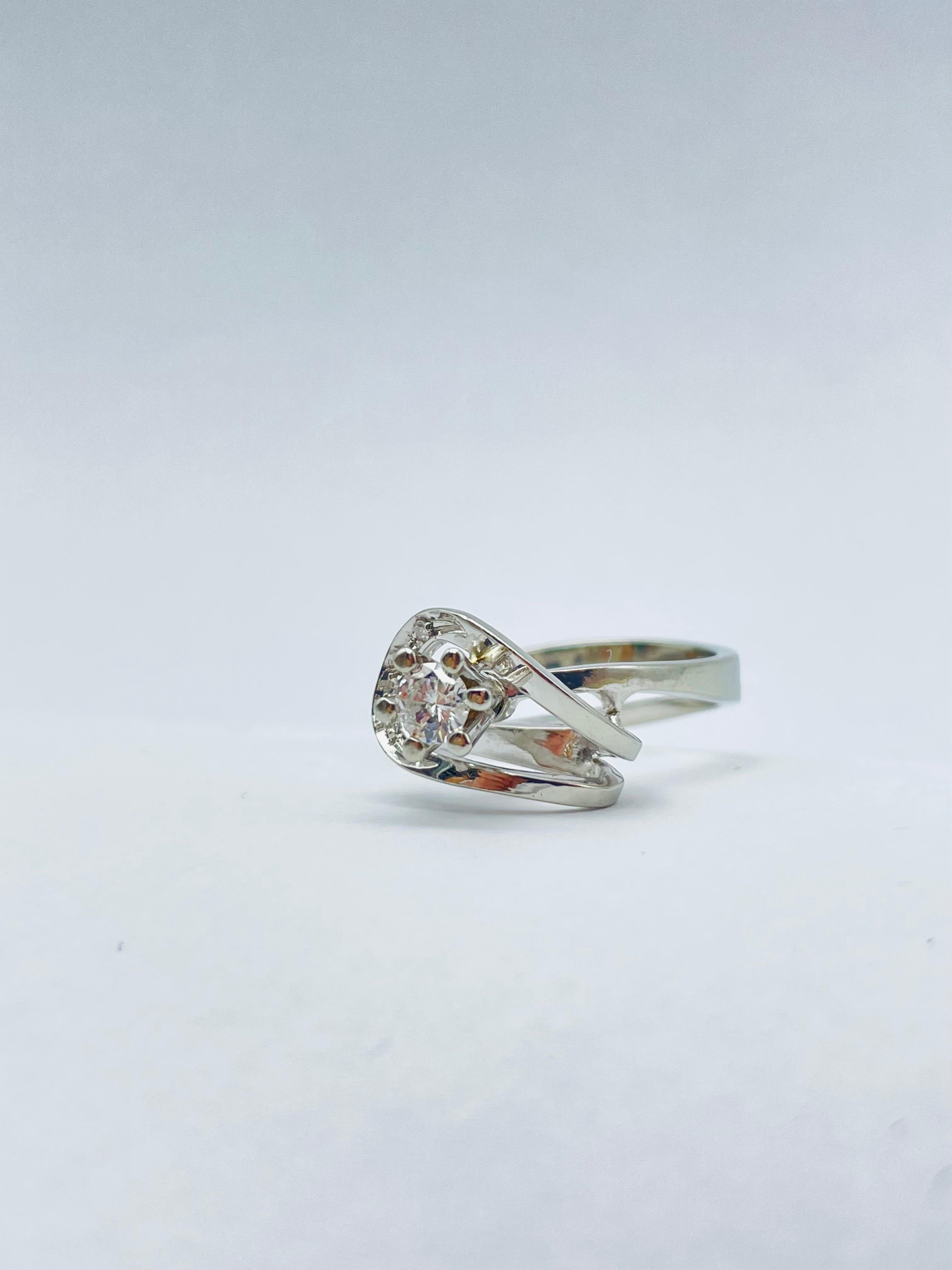 Beautiful 14k White Gold Solitaire Ring with a 0.32 Carat Diamond 7