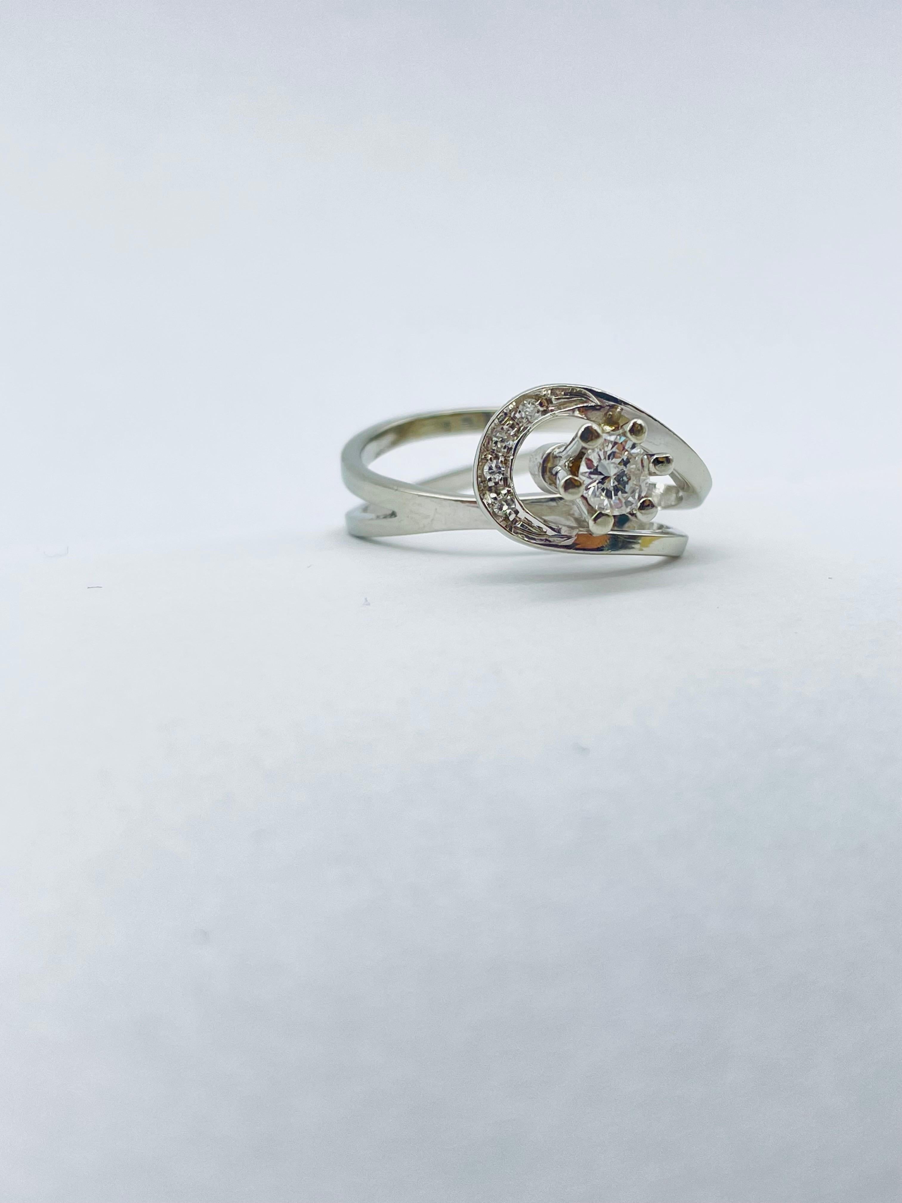 Beautiful 14k White Gold Solitaire Ring with a 0.32 Carat Diamond 8