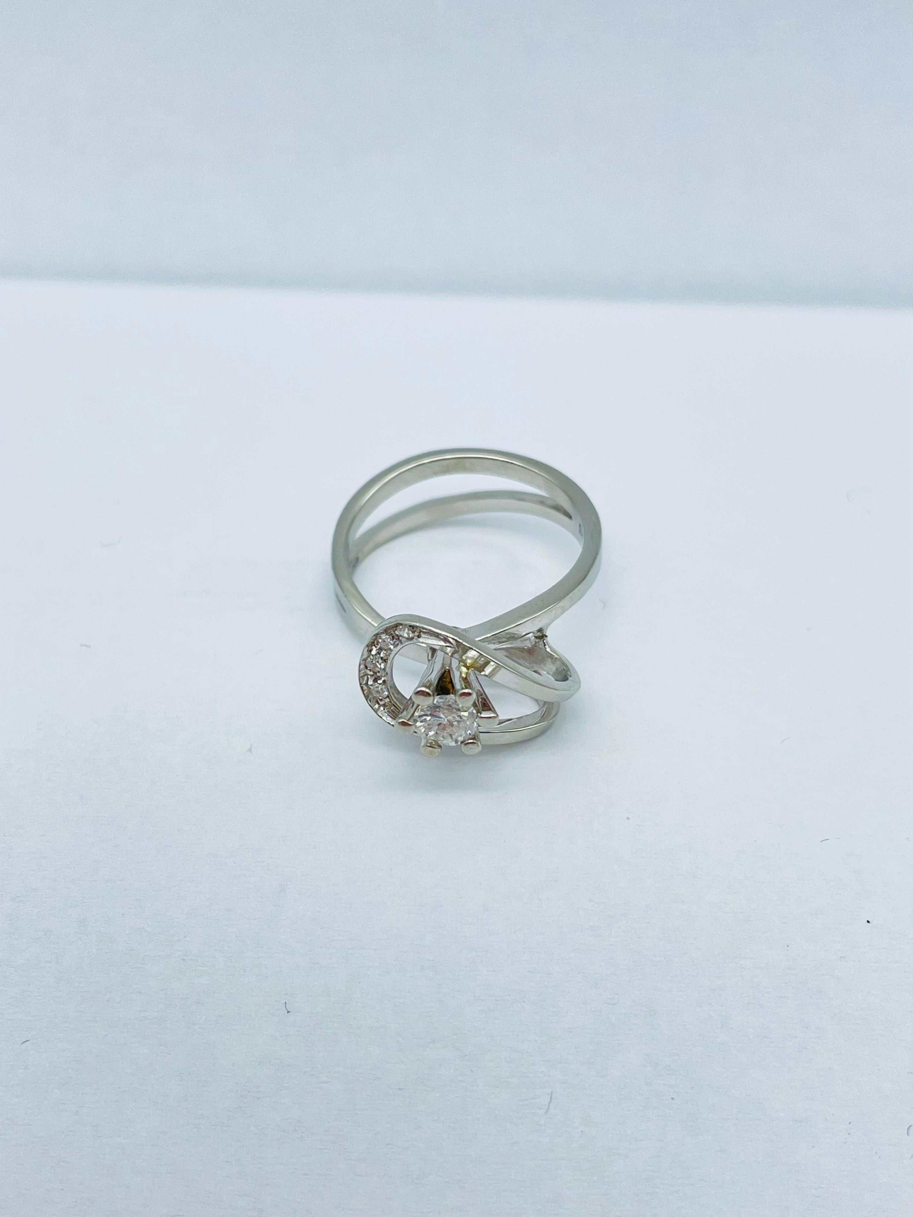 Beautiful 14k White Gold Solitaire Ring with a 0.32 Carat Diamond 2