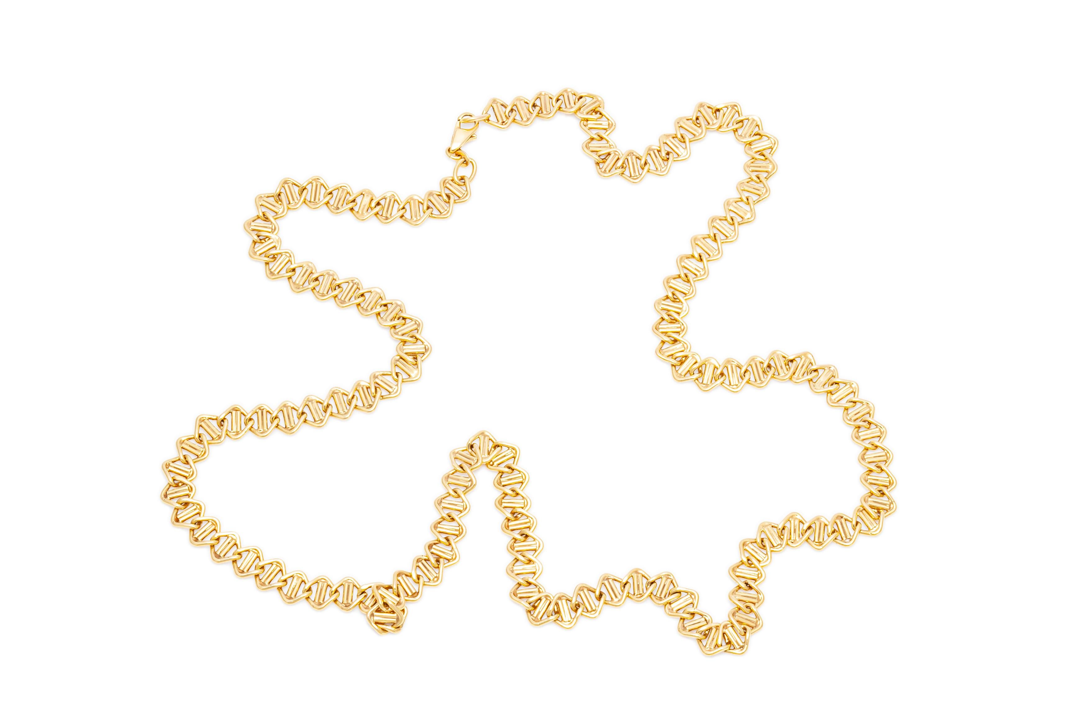 Magnifique chaîne en or jaune 14 carats Unisexe en vente