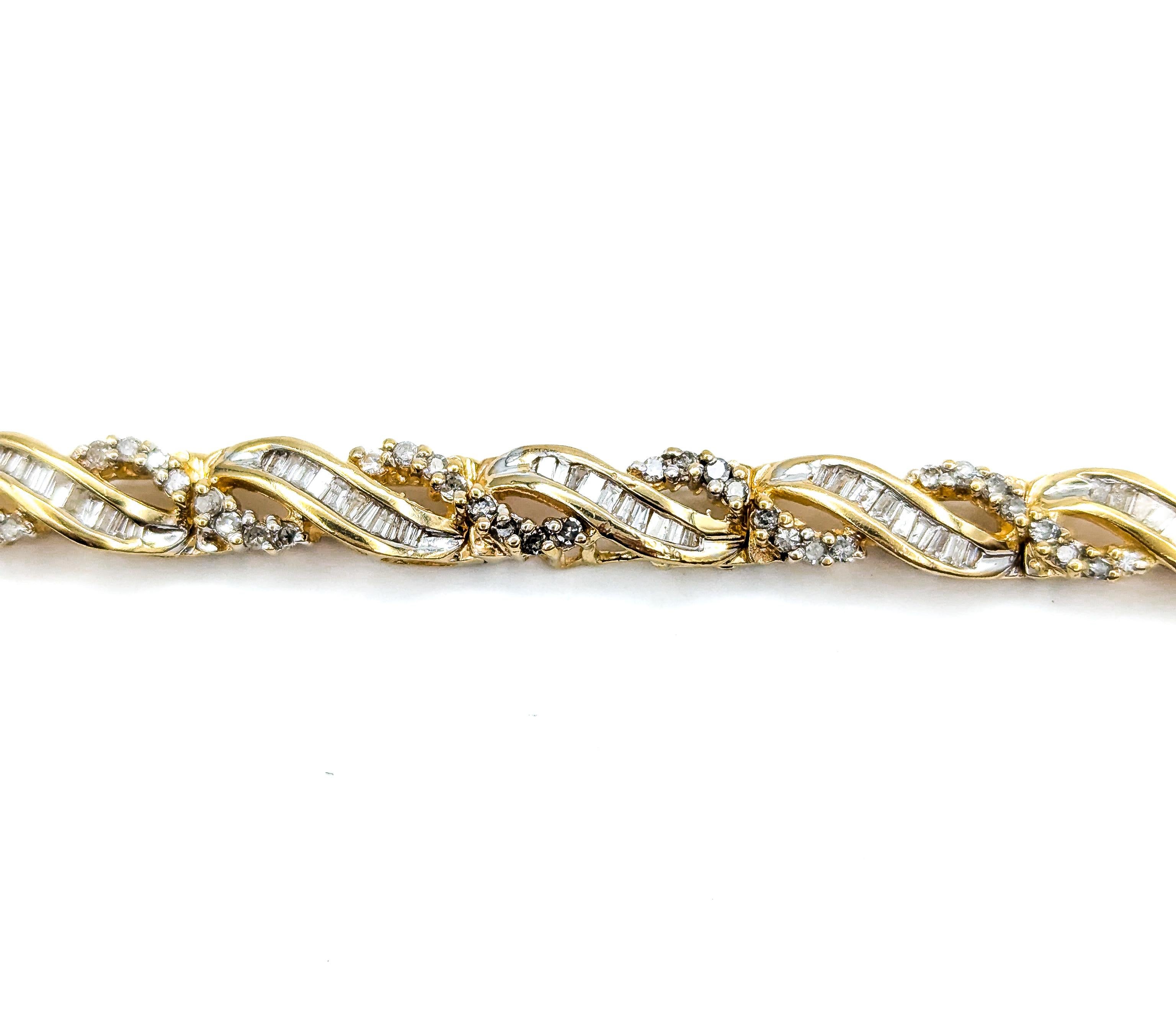 Magnifique bracelet en or jaune 14 carats avec diamants en vente 6