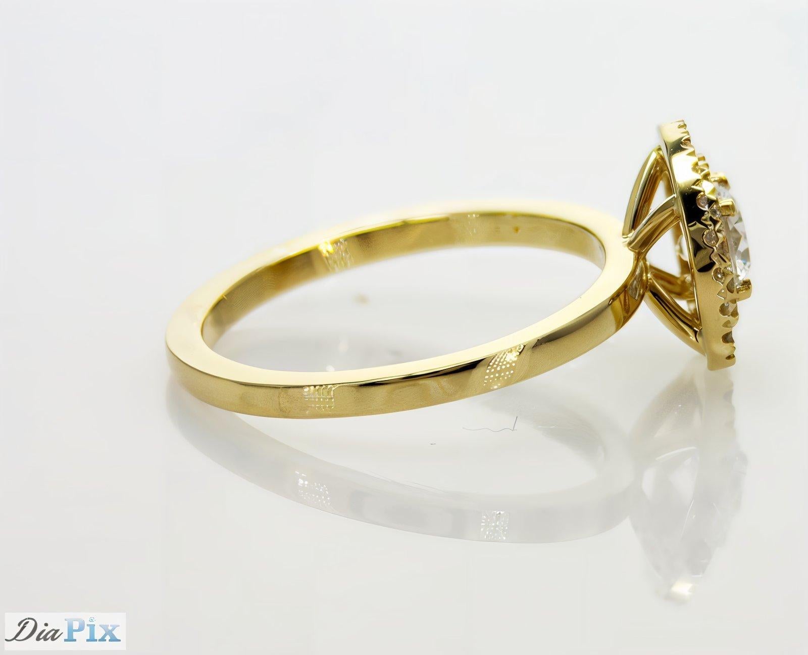 Schönes 14K Gelbgold  helo Verlobungsring mit 0,65 Karat natürlichen Diamanten im Angebot 1