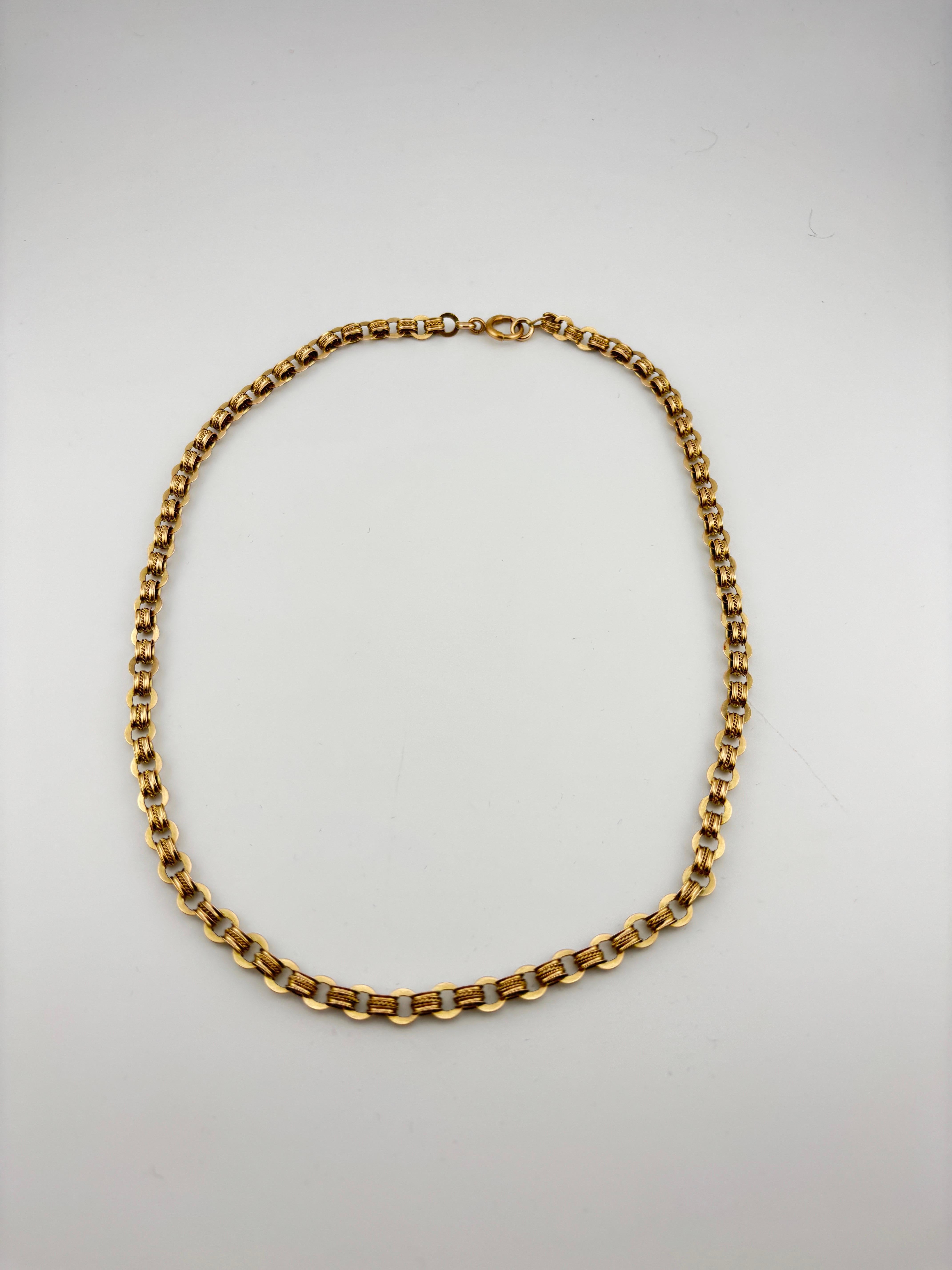 Magnifique chaîne à maillons ornée en or jaune 14 carats en vente 6
