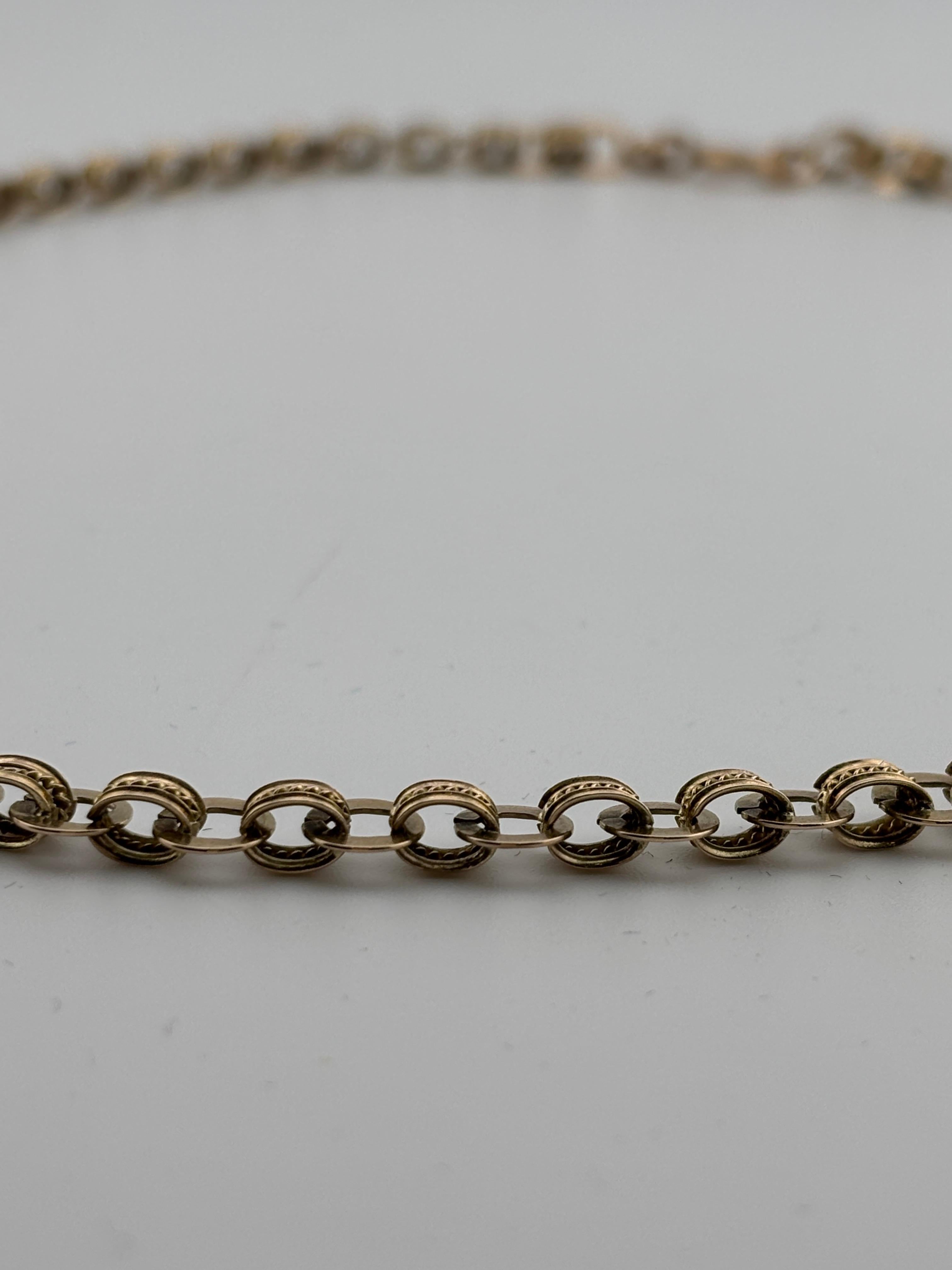 Magnifique chaîne à maillons ornée en or jaune 14 carats en vente 3