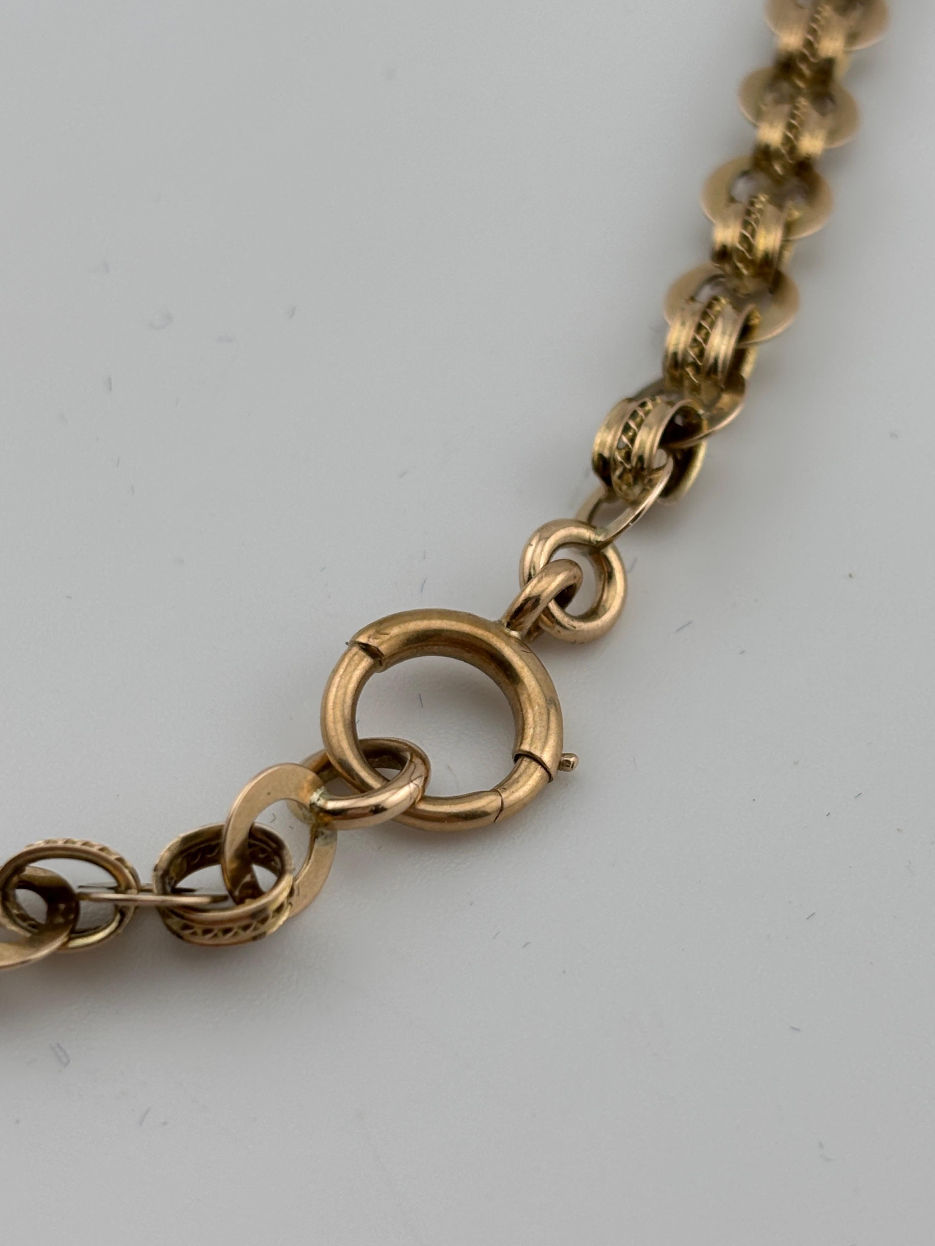 Magnifique chaîne à maillons ornée en or jaune 14 carats en vente 5
