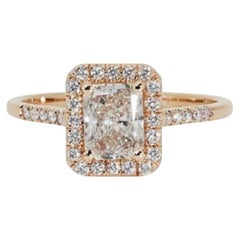 Beautiful 1.5ct Radiant Cut Diamond Ring with Round Brilliant Side Stones