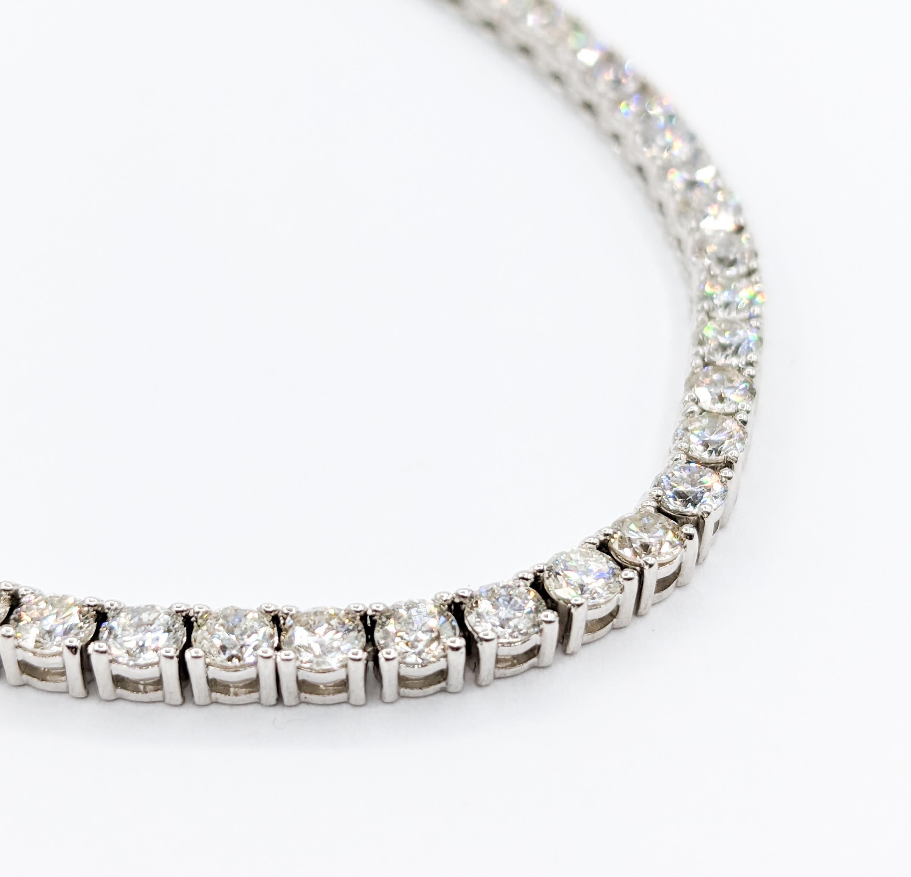 Contemporary Beautiful 16.88ctw Natural Diamond Tennis Necklace in 14Kt White Gold