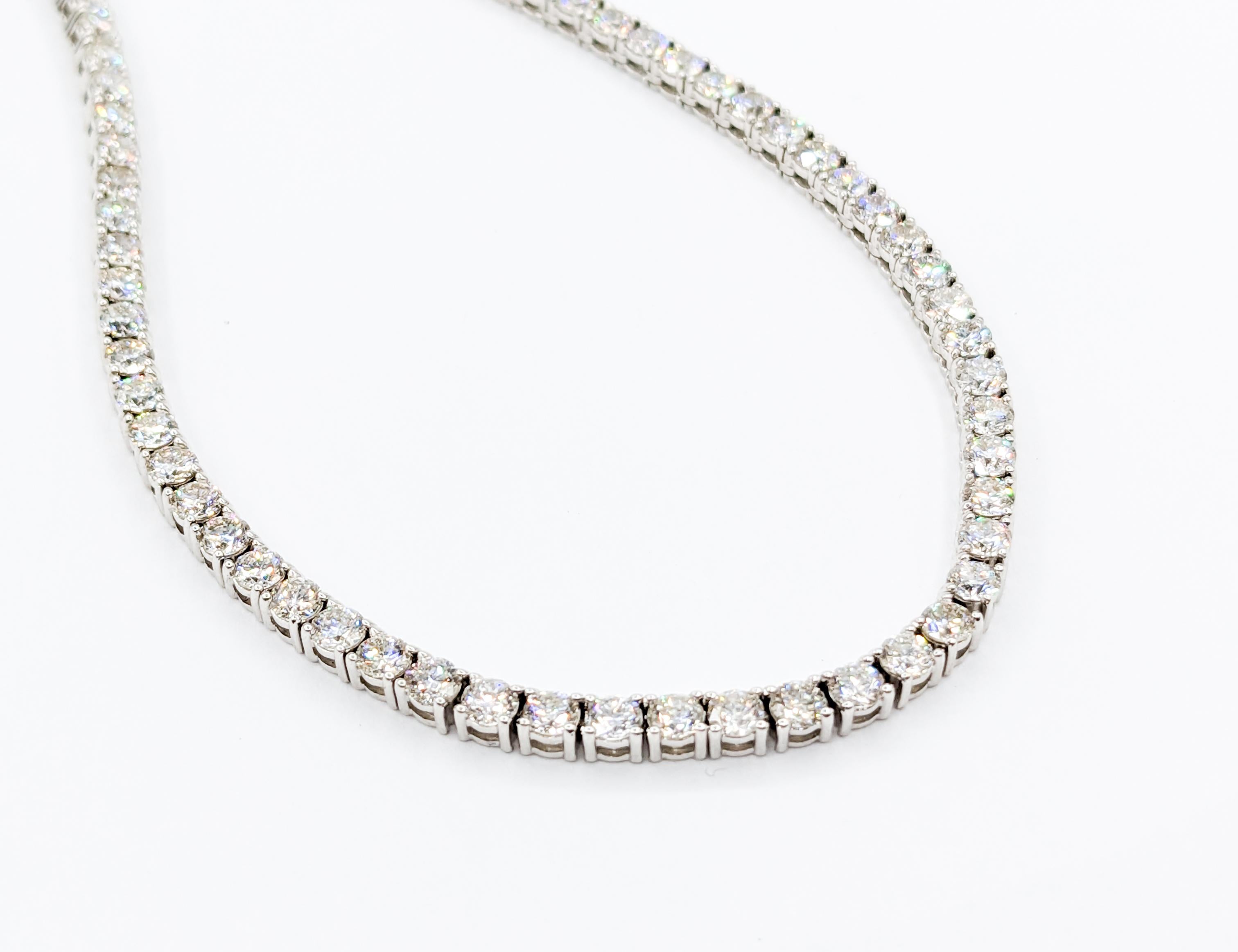 Beautiful 16.88ctw Natural Diamond Tennis Necklace in 14Kt White Gold 1
