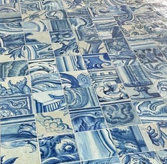 Beautiful 17/18th Century Table Top Panel Loose Pieces Portuguese Tiles 3m x 1m