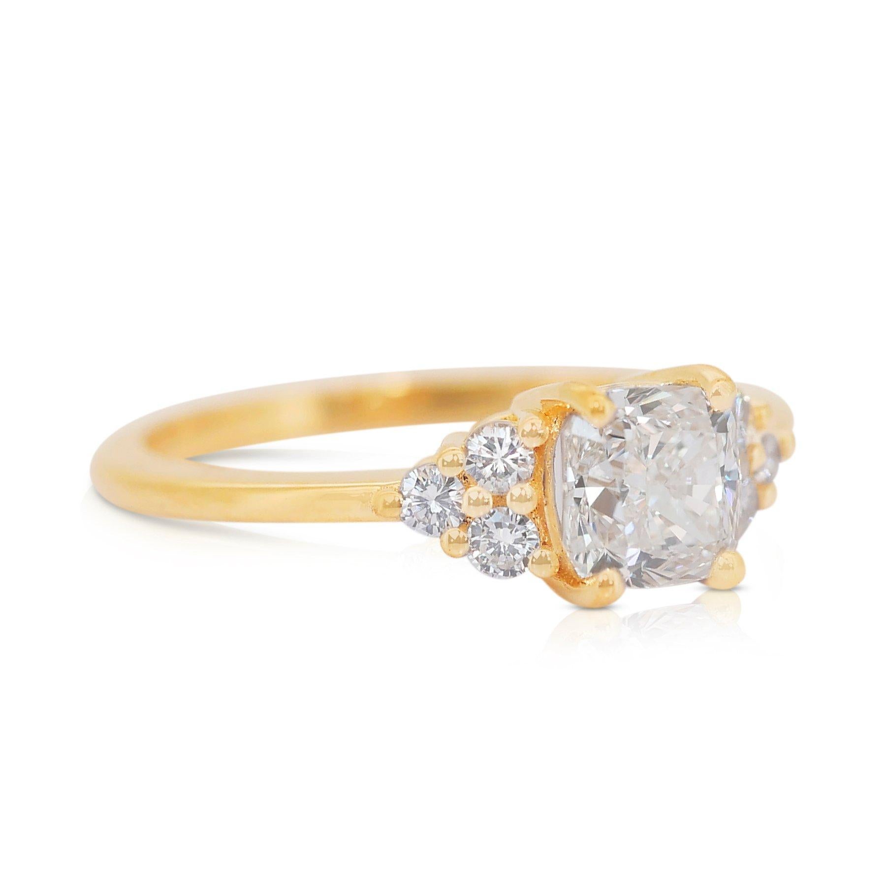 Beautiful 1.75ct Double Excellent Ideal Cut Diamonds Pave Ring in 18k Yellow Gold - GIA Certified

Embrace timeless sophistication with this breathtaking diamond pave ring, crafted in radiant 18K yellow gold. The centerpiece is a dazzling 1.50-carat