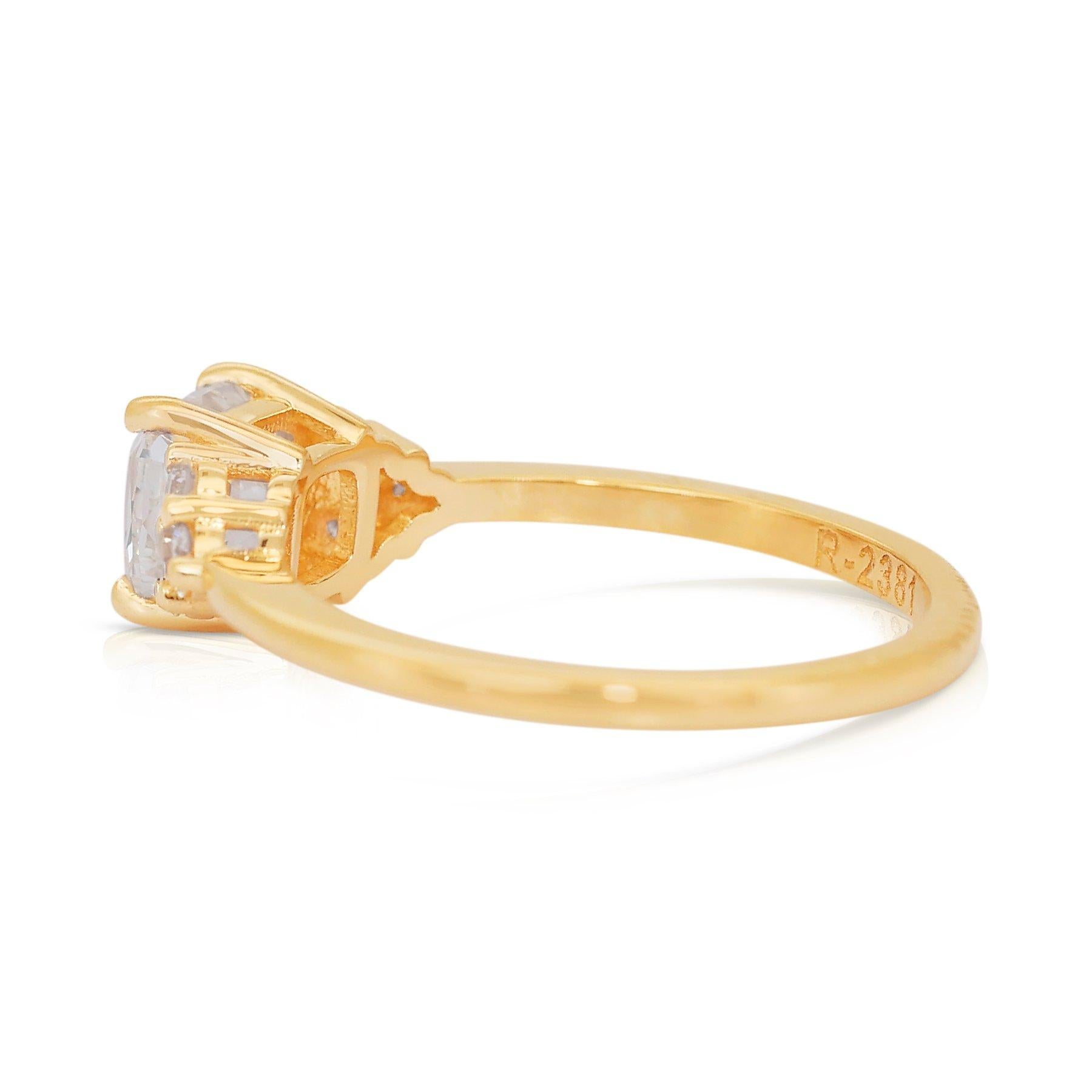 Beautiful 1.75ct Double Excellent Ideal Cut Diamonds Pave Ring In New Condition In רמת גן, IL