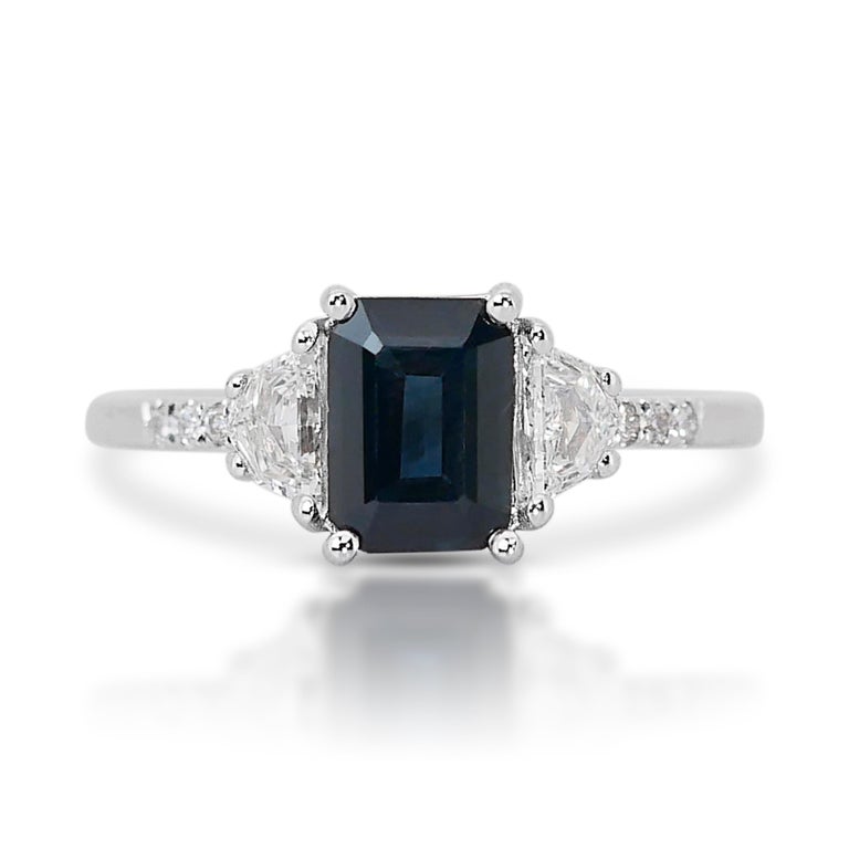 Bague Or 18 Carats Saphir Et Diamants - Taille 54 - Poids 7,54 G - Occasion