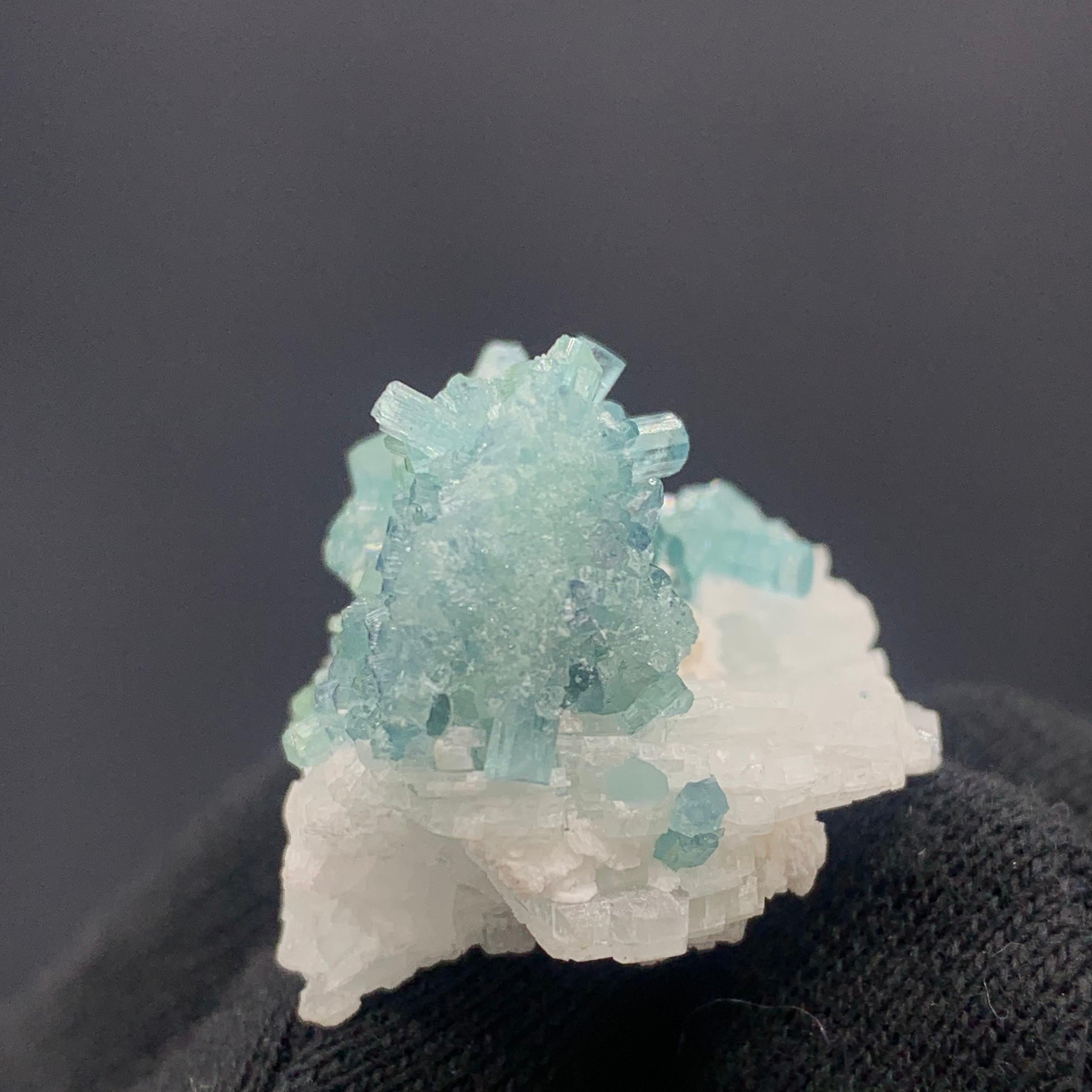 Adam Style Beautiful 17.91 Gram Tourmalines Specimen on Albite from Kunar, Afghanistan For Sale