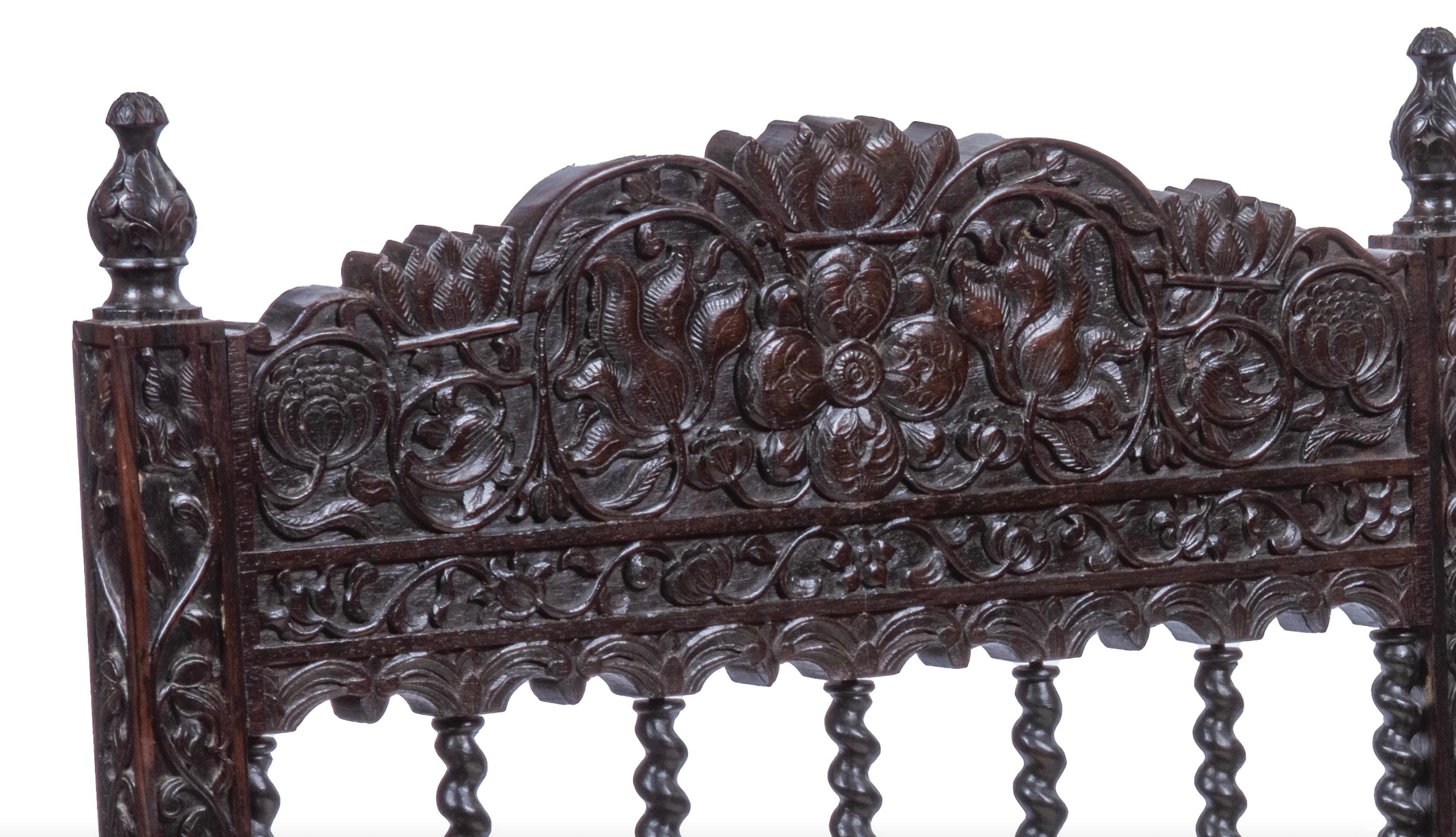 Beautiful 17th-Century Dutch-Colonial Macassar Ebony Armchair 1